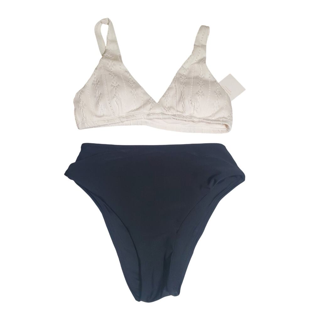 Aerie and Andie Swim Black White Bikini Separates Full Set XS NWT Women's Cheeky